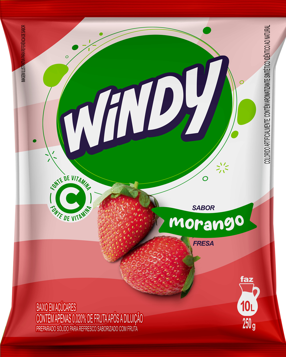 Refresco em pó Windy - Morango